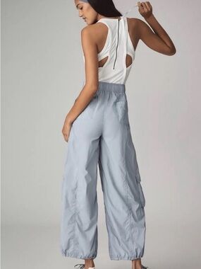 Anthropologie Pale Blue Wide-Leg Cargo Pants